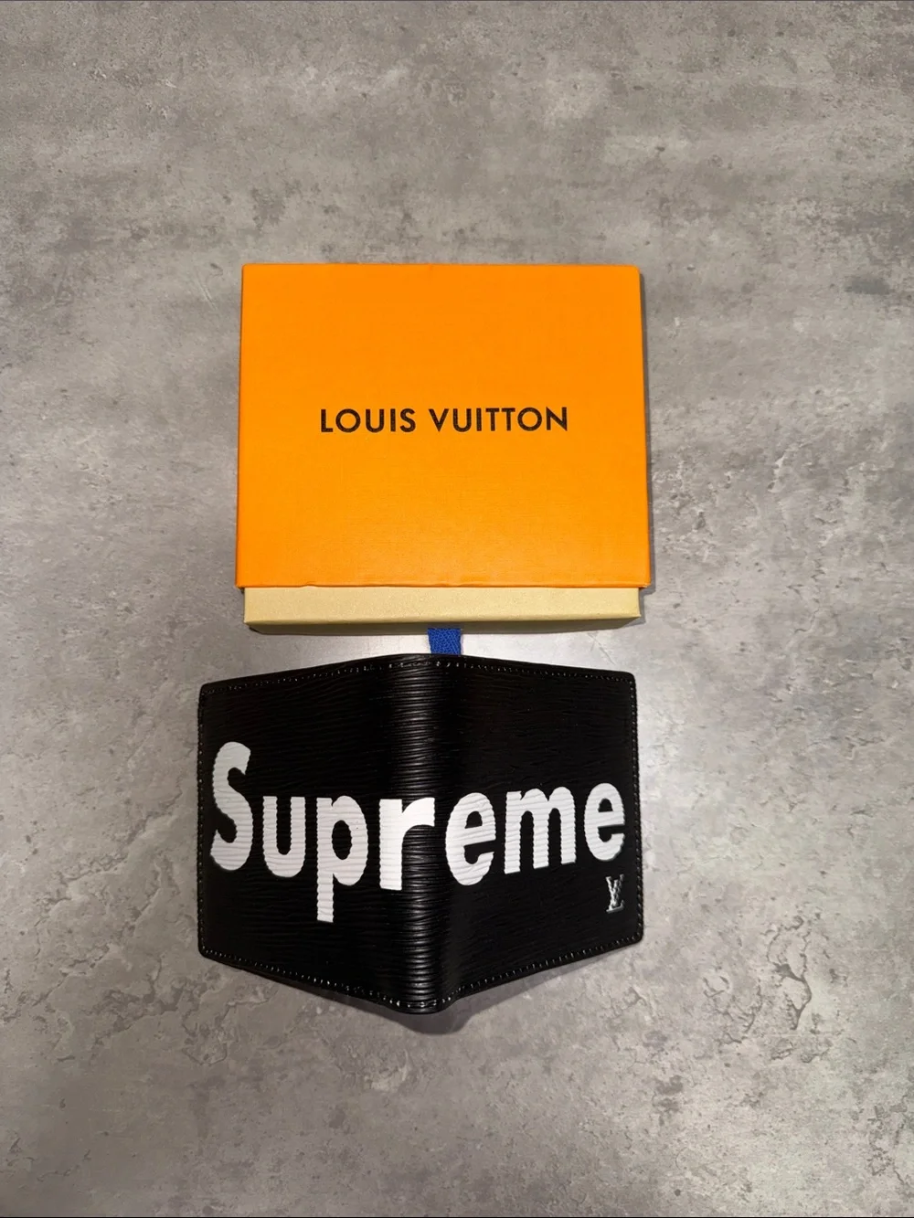 Louis Vuitton Black Supreme Logo Money Clip